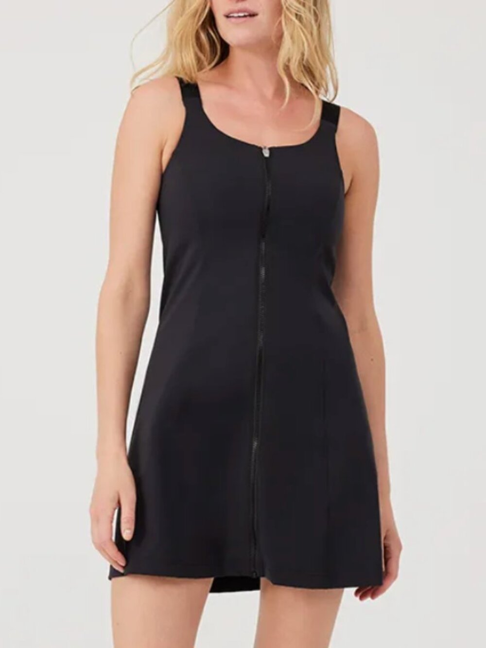 Outdoor Voices Powerhouse Athletic Dress Black L/XL DD Cup Zip Front